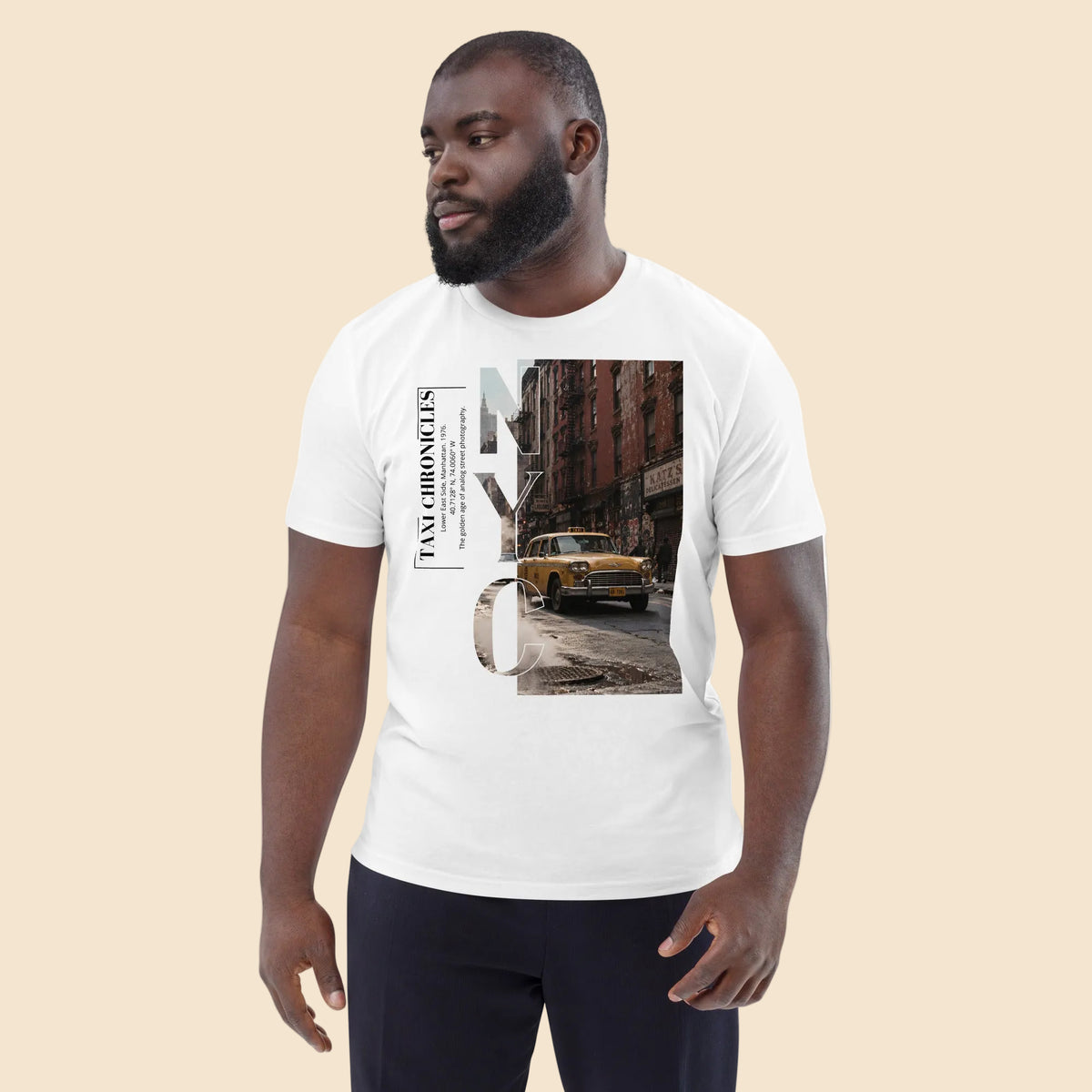 Estilo casual streetwear con camiseta blanca estampada Melian Vintage