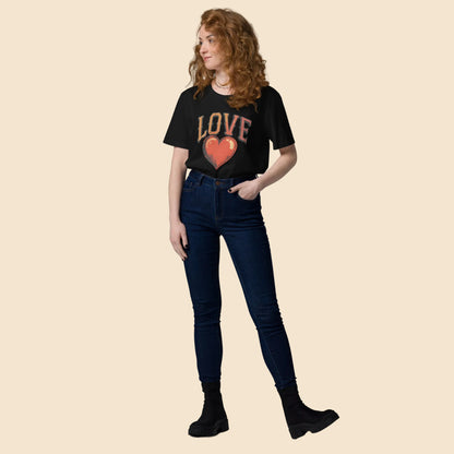 Look casual con camiseta negra unisex diseño Retro Romance Melian Vintage
