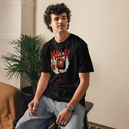 Look casual de terror retro con camiseta negra de corte unisex Melian Vintage
