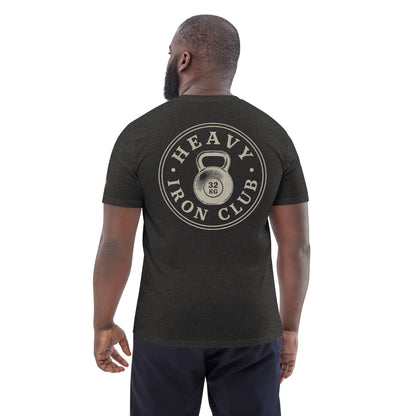 Vista trasera y ajuste de camiseta Heavy Iron Club colección Fitness Vintage

